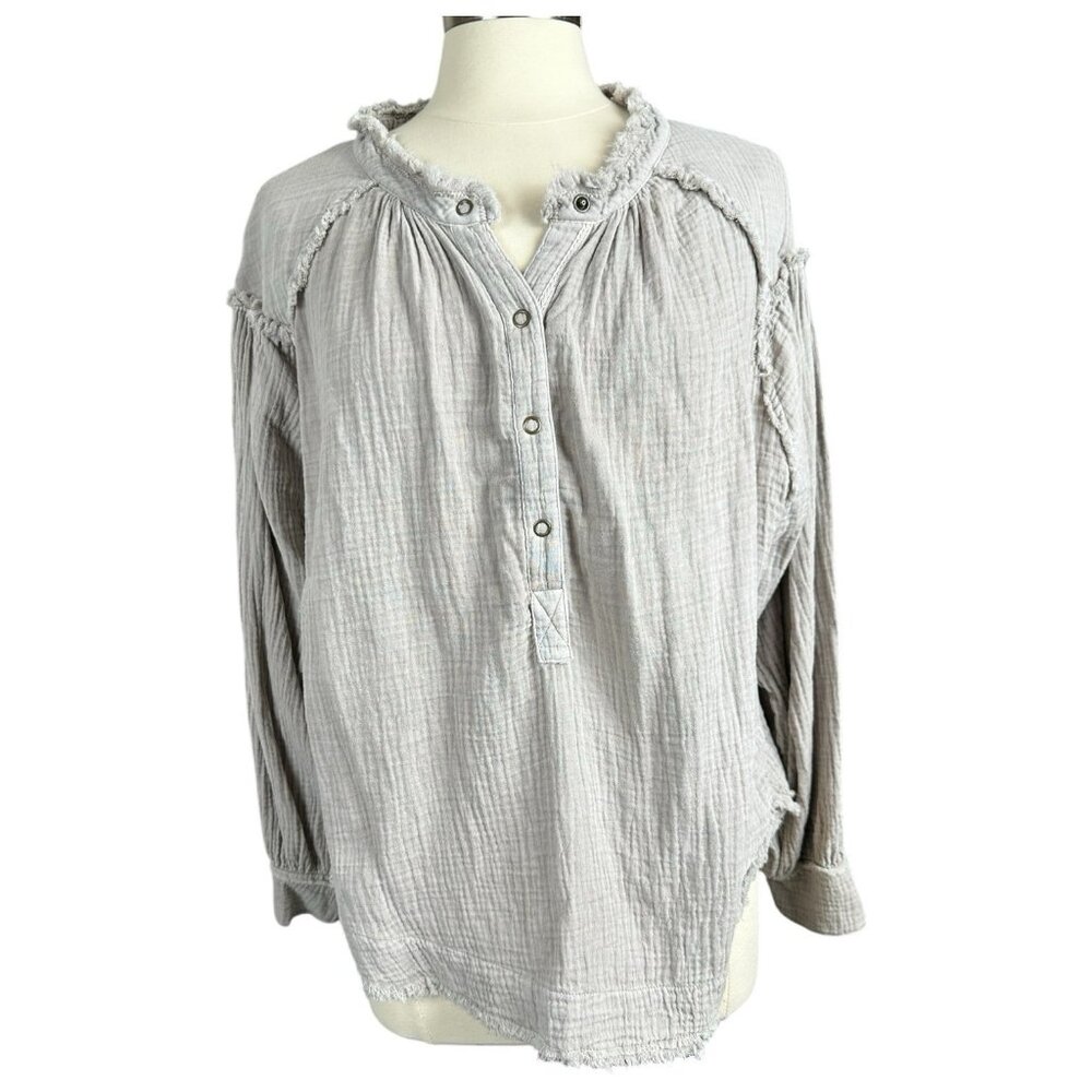 We the People Top Women Medium beach day breezy billowy top poet textured cotton